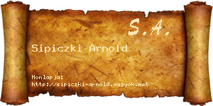 Sipiczki Arnold névjegykártya